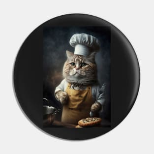 Cute brown cat cooking - CGI style Pin