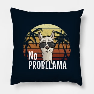 No ProbLlama Hipster Llama with Sunglasses Pillow