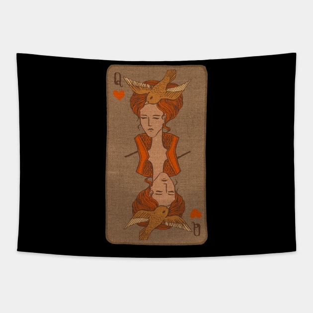 Queen of Hearts Tapestry by Cecilia Mok