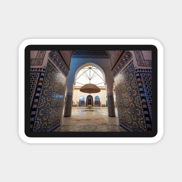 Dar Menebhi Palace museum in Marrakech, Morocco Magnet by mitzobs