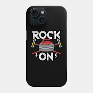 Rock on curling Broom curler Winter ice Sports lover Curling Phone Case