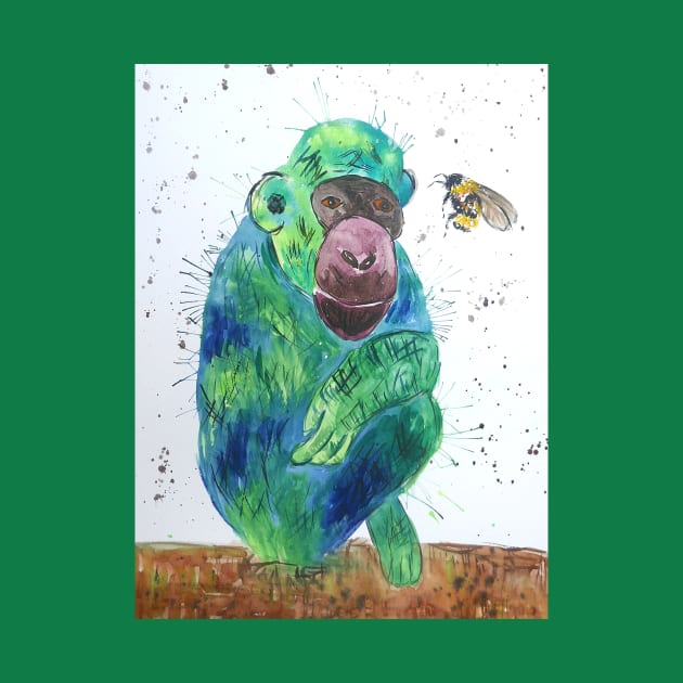 Bumble bee talking to a Green Ape by Casimirasquirkyart