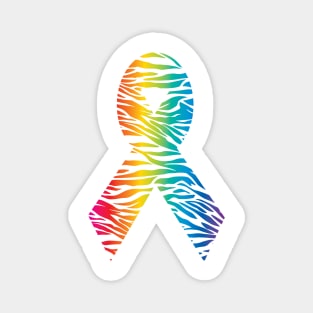 Awareness Ribbon - Rainbow Stripe Magnet