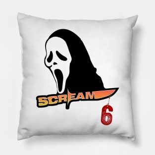 scream VI  (Scream 6)  scary horror movie graphic design by ironpalette Pillow