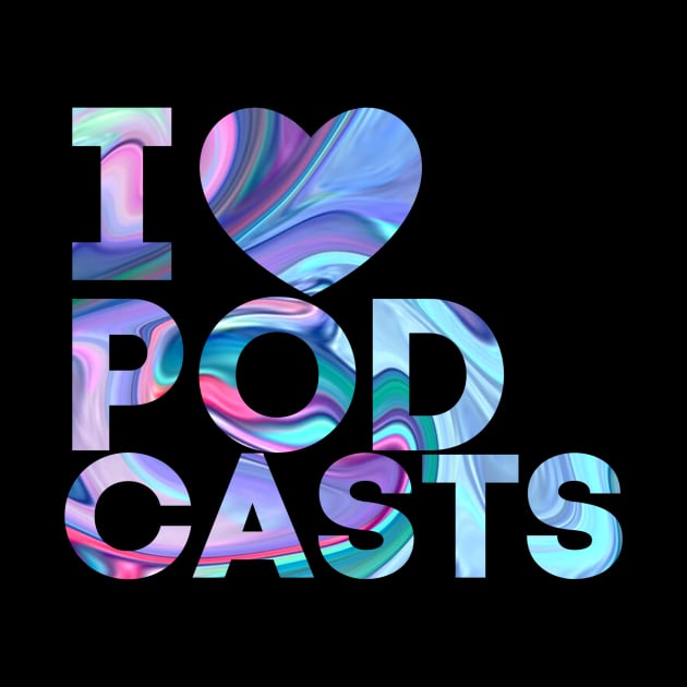 I Heart Podcasts Purple Marble by TalkingFishPodcasts