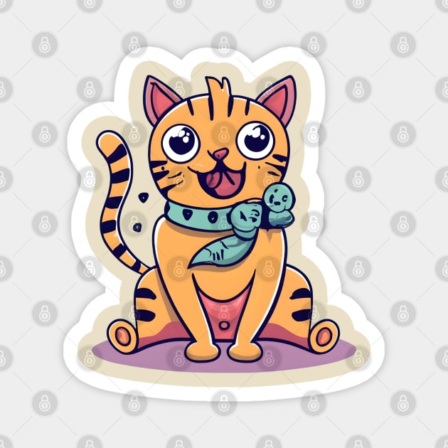 Angry Cat Magnet by NomiCrafts