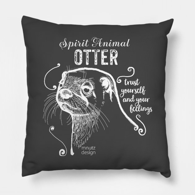 Spirit animal - Otter white Pillow by mnutz