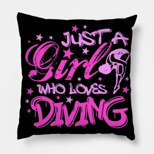 Funny Springboard Diving Quote Diver Gift for Girls Pillow