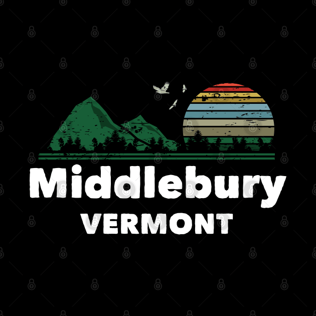 Mountain Sunset Flying Birds Outdoor Middlebury Vermont by greenrepublicmerch