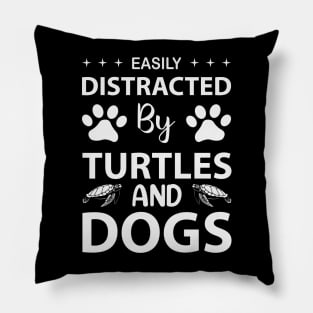 Easily Distracted By Turtles Pillow