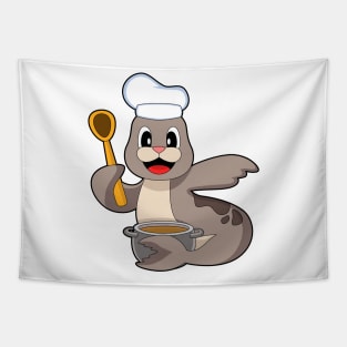 Seal Chef Cooking pot Tapestry