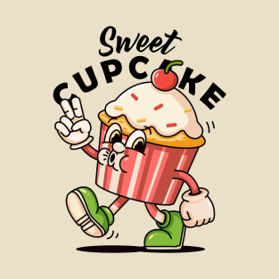 Sweet Cupcake, retro mascot cartoon T-Shirt