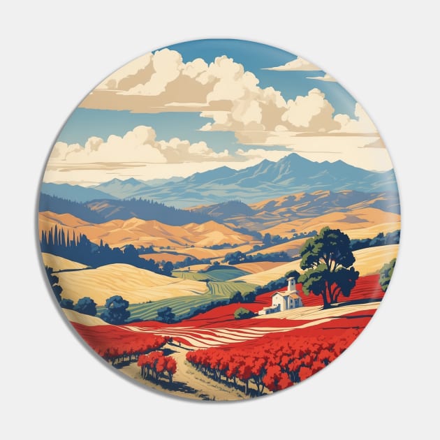 Napa Valley United States of America Tourism Vintage Poster Pin by TravelersGems