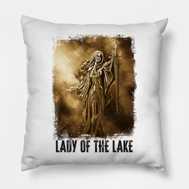 Lady of the Lake King Arthur Legend Pillow by Naumovski