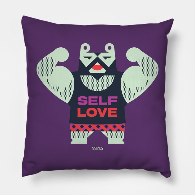 Self Love Bear Pillow by raffaus