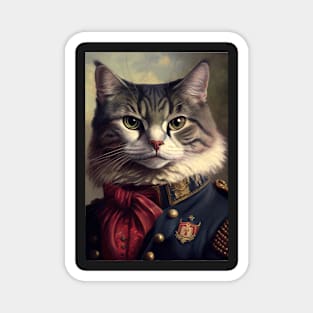 A Distinguished cat portrait wearing a royal suit Magnet