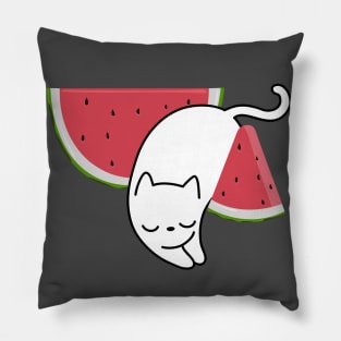 Cat and watermelon slices Pillow