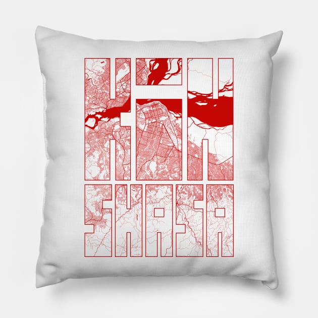 Kinshasa, DR Congo City Map Typography - Oriental Pillow by deMAP Studio