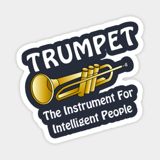 Intelligent Trumpet White Text Magnet