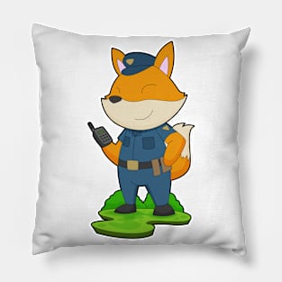 Fox Cop Microphone Police Pillow