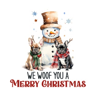 French Bulldog We Woof You A Merry Christmas T-Shirt