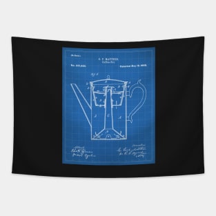 Coffee Percolator Patent - Coffee Lover Kitchen Decor Art - Blueprint Tapestry