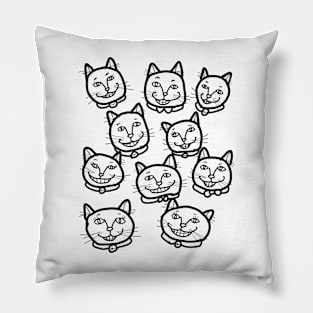 Happy Cheery Smiling Cats Pillow