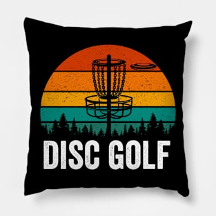 Funny Disc Golf Player Retro Vintage Pillow