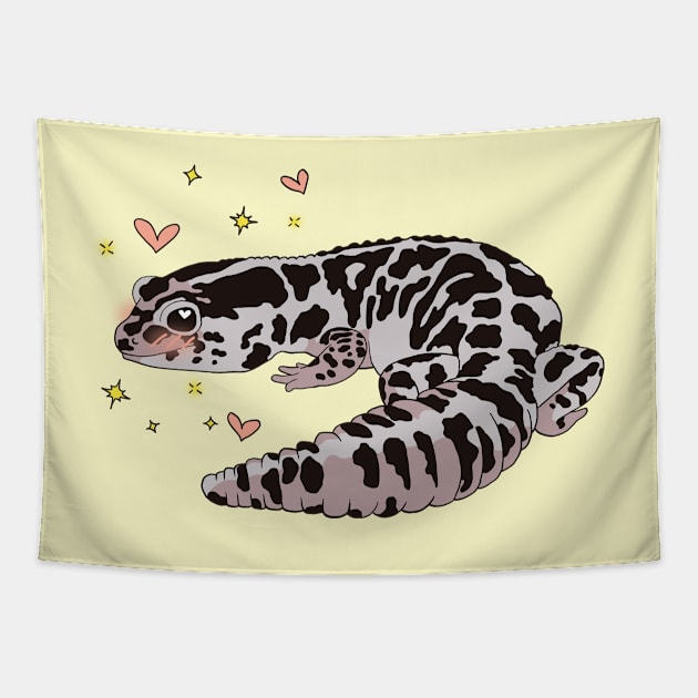 Kawaii African Fat Tailed Gecko Tapestry by ziafrazier