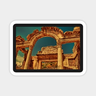 Turkey. Ancient Ephesus. Ruins of Temple of Hadrian. Magnet