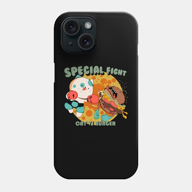 Special Fight Cat Vs Burger Phone Case by Oiyo