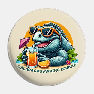 Galapagos marine iguana drinking juice and enjoying summer Pin