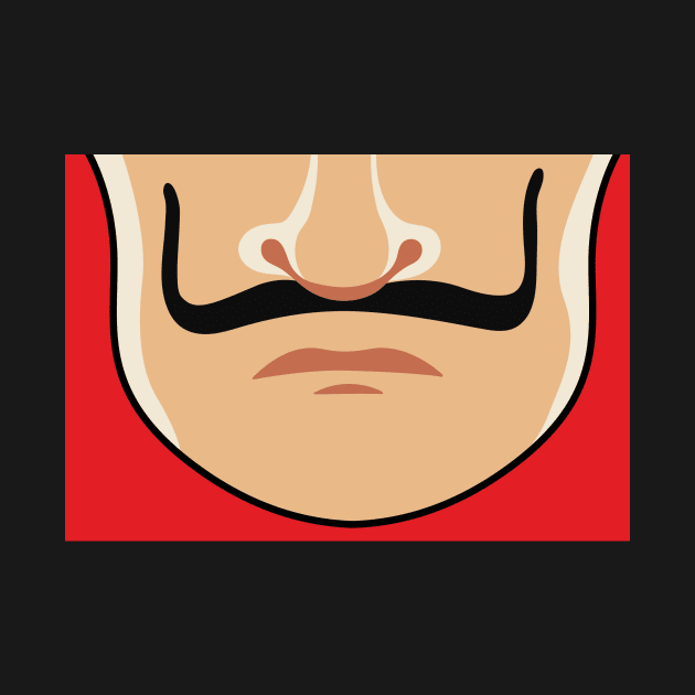 DALI - Moustache, colored, face mask (RED) by JosanDSGN