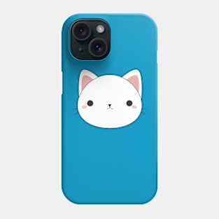 Kawaii cute white cat t-shirt Phone Case