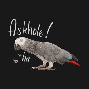 Askhole funny t shirt, Parrot askhole, funny parrot saying, Swearing parrot tshirt, African Grey T-Shirt, Fanny parrot Tshirt, parrot gift T-Shirt