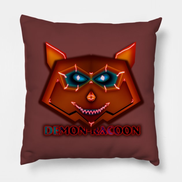 demon racoon Pillow by denpoolswag