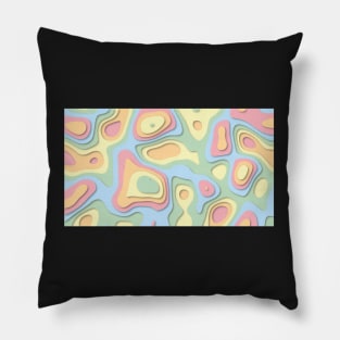 Pastel Rainbow Leopard Print Paper Contour Pattern Pillow