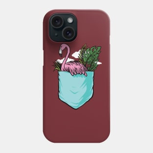 flamingo pocket Phone Case