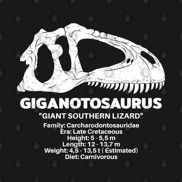 Giganotosaurus Fact Sheet by NicGrayTees