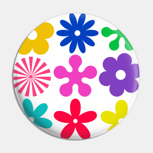 Retro Flower Print Pin