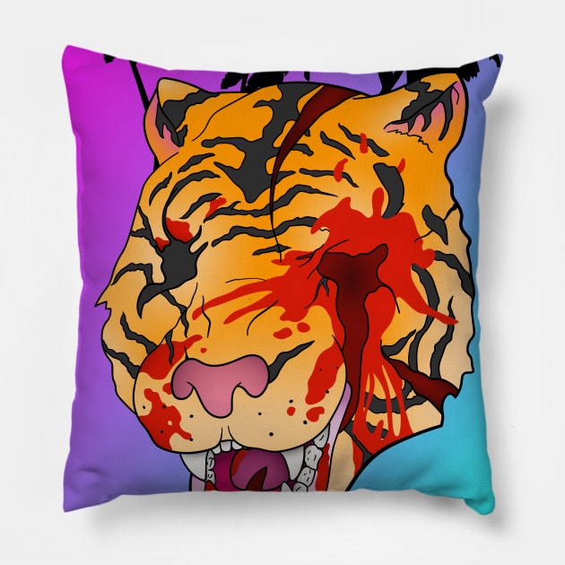 TIGER BLOOD MASK Pillow by NeoDesign