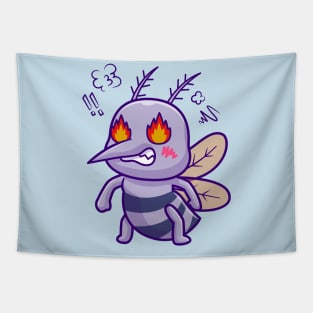 Cute Mosquito Angry Cartoon Tapestry