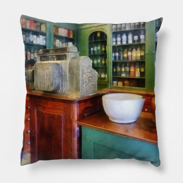 Pharmacists - Mortar and Pestle in Pharmacy Pillow by SusanSavad