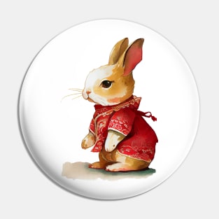 Watercolor Chinese Zodiac Year of the Rabbit Pin