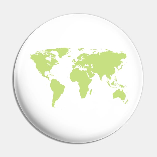 Fullcolor World map - green Pin by Aurealis