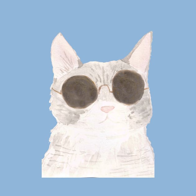 cute cat wearing sunglasses by moonstarsandflowers