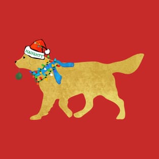 Golden Retriever Christmas Naughty Dog T-Shirt