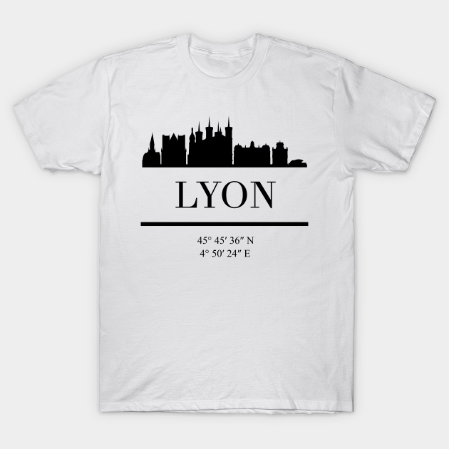 Guggenheim Museum verder reparatie LYON FRANCE BLACK SILHOUETTE SKYLINE ART - Lyon - T-Shirt | TeePublic