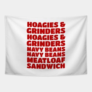 Hoagies & Grinders, Hoagies & Grinders, Navy Beans, Navy Beans, Meatloaf Sandwich Tapestry