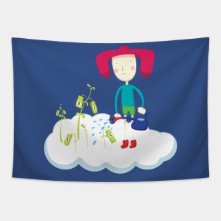 Mr watering can Tapestry